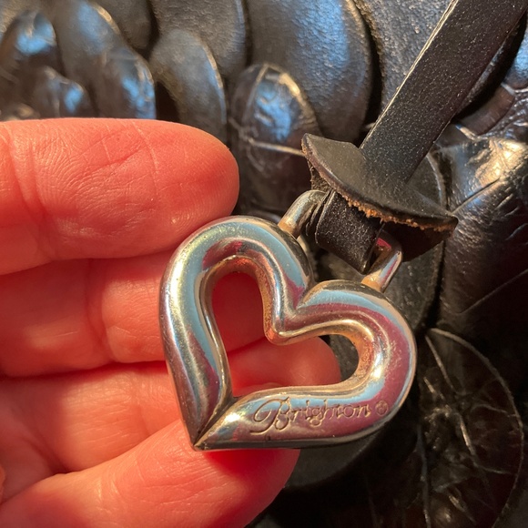 Brighton BLACK Flower Leather Camilla Shoulder Bag - Picture 11 of 12